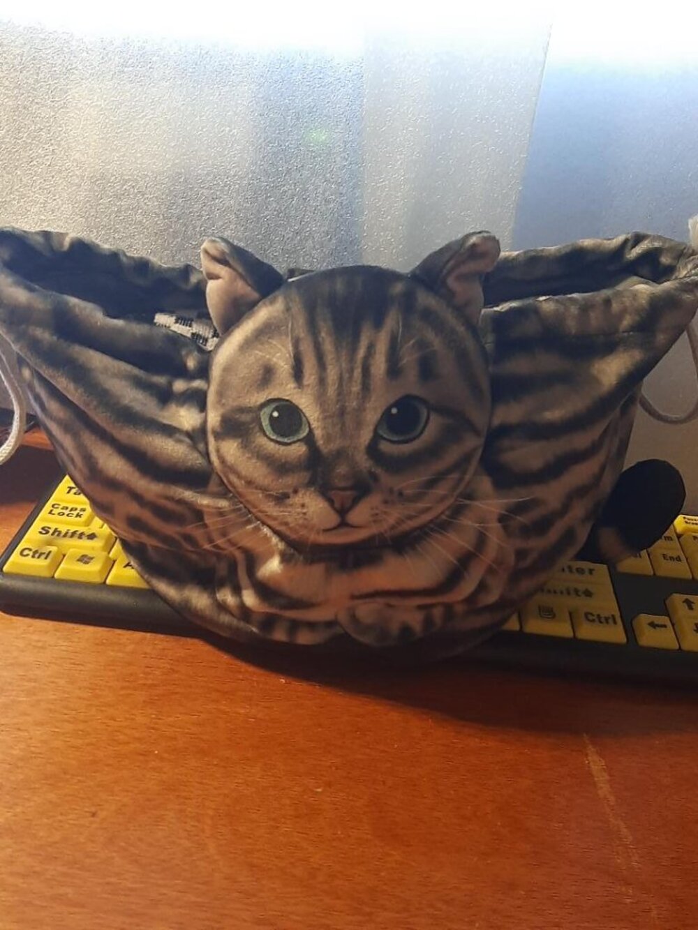 NEW ! Funny Cat Drawstring Makeup Bag Travel Cosmetic Bag